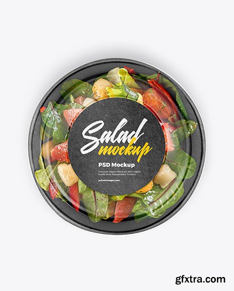 Paper Bowl With Fish and Grapefruit Salad Mockup 95355