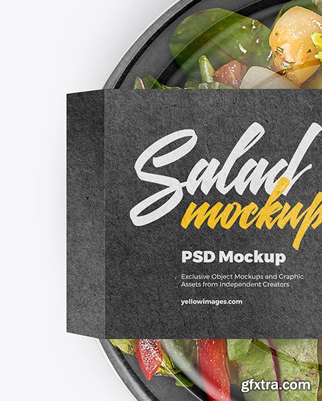 Paper Bowl With Fish and Grapefruit Salad Mockup 95355