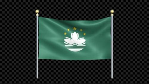 Videohive - Macau Flag Waving In Double Pole Looped - 36698532 - 36698532