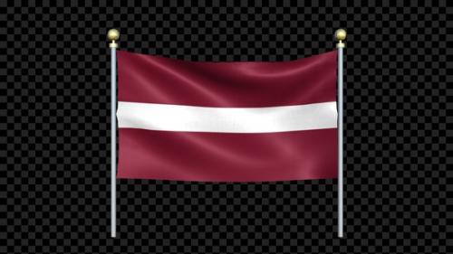 Videohive - Latvia Flag Waving In Double Pole Looped - 36698533 - 36698533