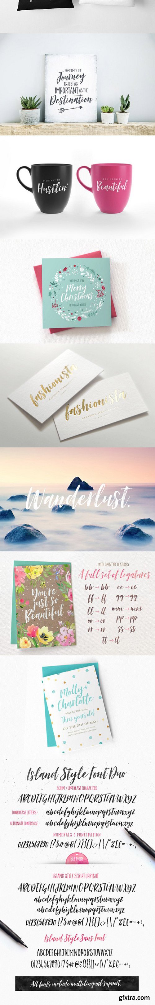 Island Style Brushed Font Duo