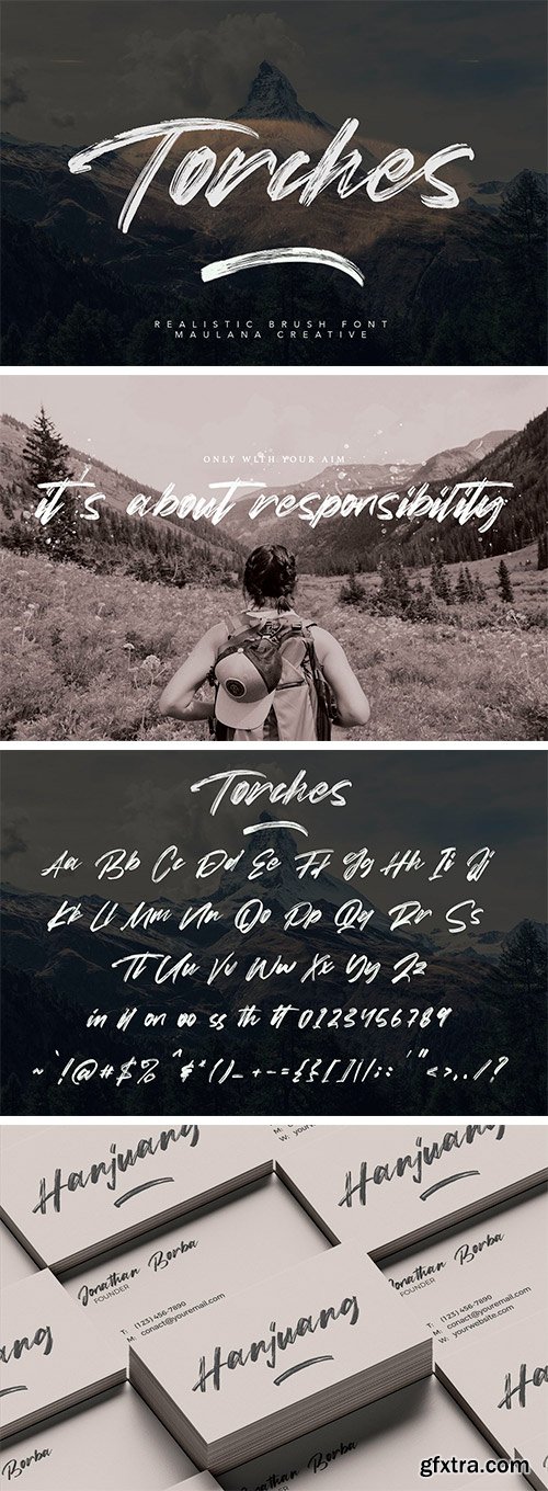 Torches Realistic Brush Font