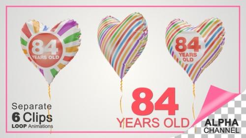 Videohive - 84th Birthday Celebration Heart Shape Helium Balloons - 36746867 - 36746867