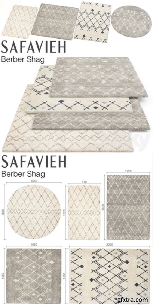 SAFAVIEH BERBER SHAG SET