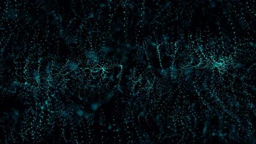 Videohive - cyan color particle wave background. Vd 1656 - 36753890 - 36753890