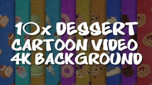 Videohive - 10x Dessert Cartoon 4K Video Background - 36737093 - 36737093