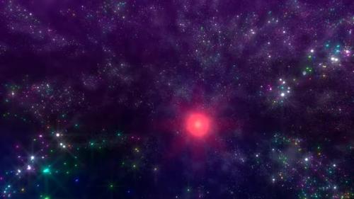 Videohive - Colorful Galaxy Space Travel Stars Moving Loop Background - 36739394 - 36739394