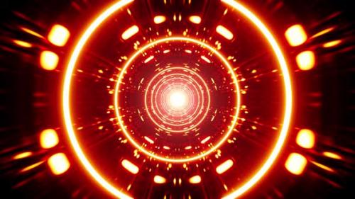 Videohive - Blinking Circle Red Light Symmetrical Dots Tunnel - 36740762 - 36740762