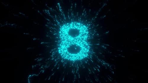 Videohive - 8 Number With Futuristic Particles Hd - 36722591 - 36722591