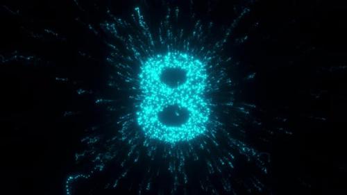 Videohive - 8 Number With Futuristic Particles 4k - 36722592 - 36722592