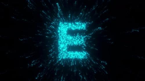 Videohive - E Letter With Futuristic Particles 4k - 36722718 - 36722718