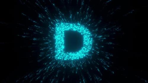 Videohive - D Letter With Futuristic Particles Hd - 36722742 - 36722742