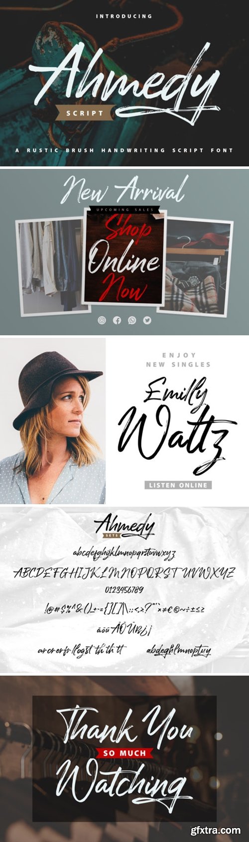 Ahmedy | Rustic Brush Handwriting Script Font