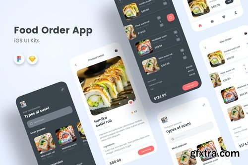 Food Delivery iOS UI Kit Sanstemp