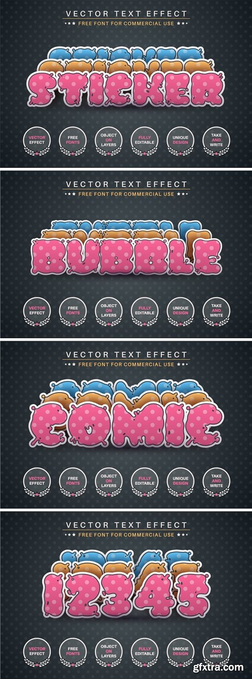 Bubble Gum Sticker Editable Text Effect Font Style