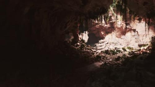 Videohive - Sunlight Penetrates and Illuminates the Exit From the Cave - 36736319 - 36736319