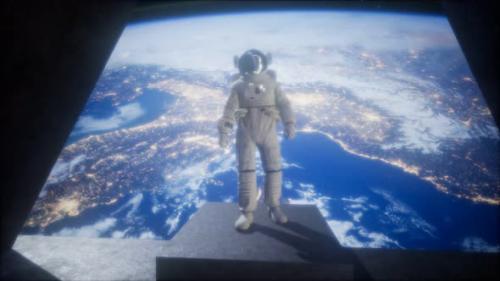 Videohive - Astronaut on the Space Observatory Station Near Earth - 36739031 - 36739031