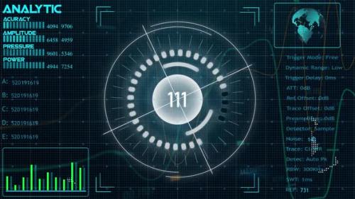 Videohive - Radar HUD Screen Animation 4K. Motion graphic of colorful sonar radar screen searching. Vd 1622 - 36739090 - 36739090