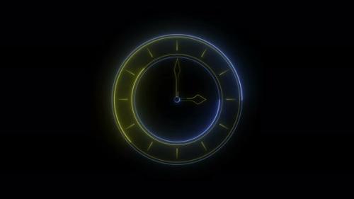 Videohive - Loopable Neon Clock - 36720779 - 36720779