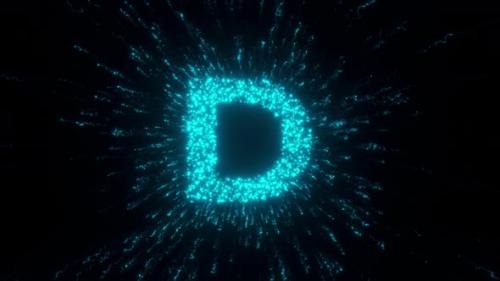 Videohive - D Letter With Futuristic Particles 4k - 36722743 - 36722743