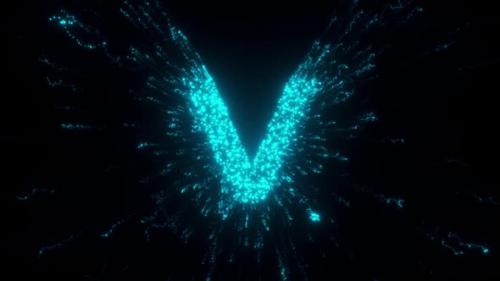 Videohive - V Letter With Futuristic Particles Hd - 36722771 - 36722771