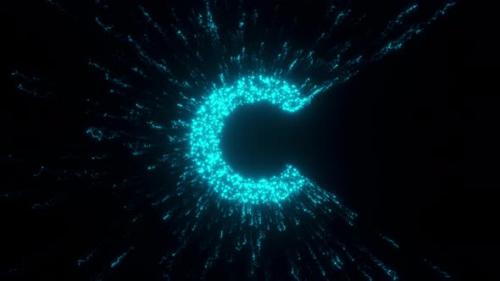 Videohive - C Letter With Futuristic Particles 4k - 36722773 - 36722773