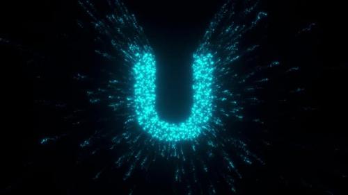 Videohive - U Letter With Futuristic Particles Hd - 36722774 - 36722774