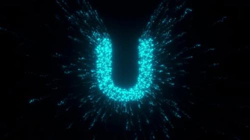 Videohive - U Letter With Futuristic Particles 4k - 36722777 - 36722777