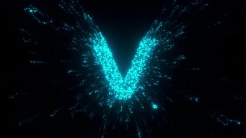 Videohive - V Letter With Futuristic Particles 4k - 36722778 - 36722778