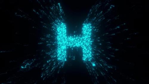 Videohive - H Letter With Futuristic Particles 4k - 36723099 - 36723099