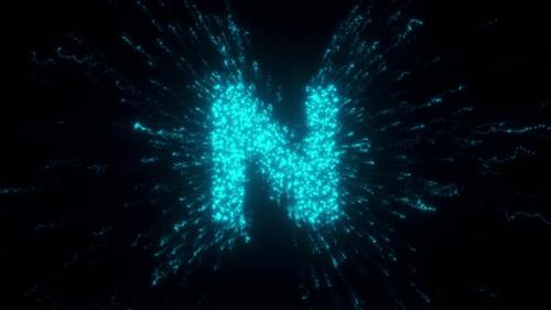 Videohive - N Letter With Futuristic Particles 4k - 36723100 - 36723100