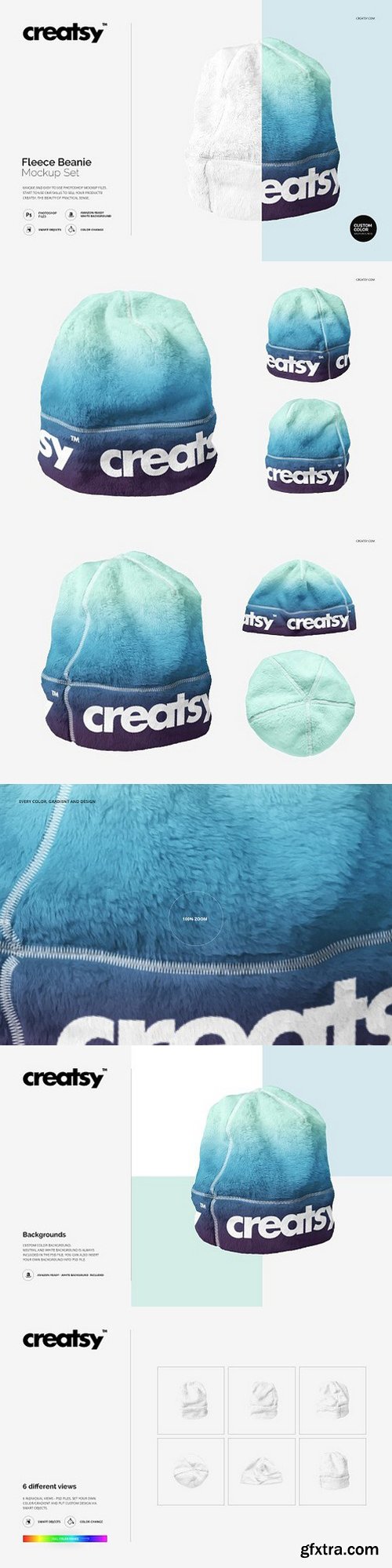 Fleece Beanie Mockup Set 1447480