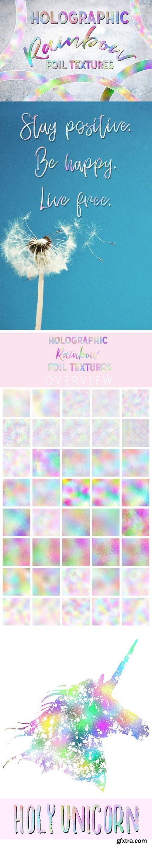 Holographic Rainbow Foil Textures