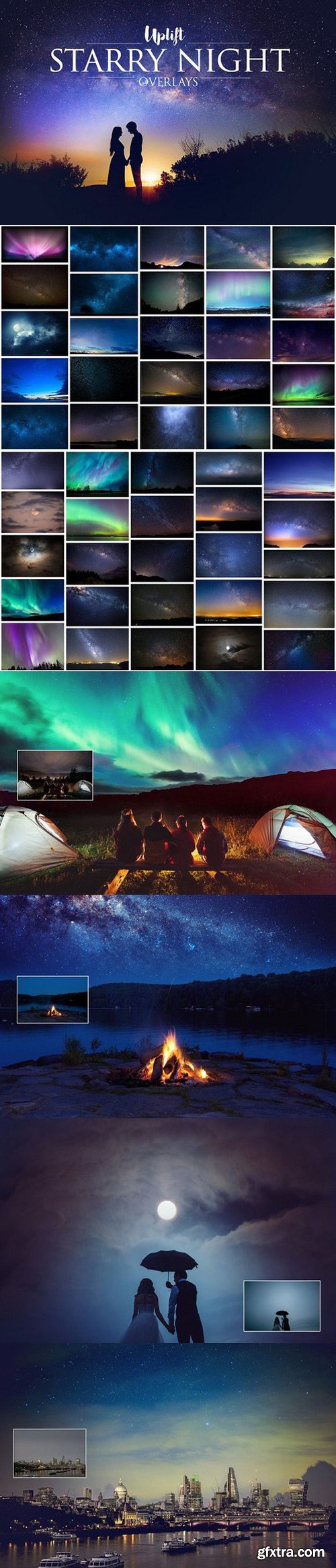 50 Starry Night Overlays