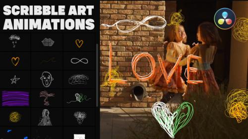 Videohive - Scribble Art Animations for DaVinci Resolve - 36768145 - 36768145