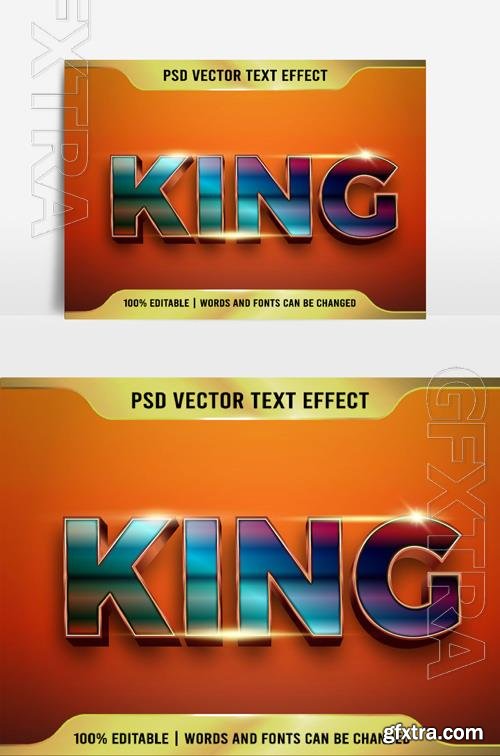 Beautiful King vector Letter Effects Text 3D