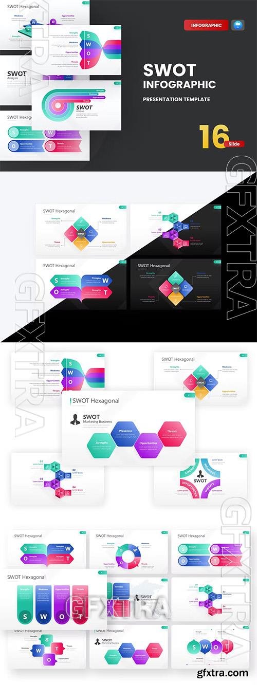 SWOT Infographic Gradient Color Keynote Template 2EQBTDQ