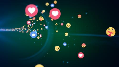 Videohive - Facebook Reaction Emoji Flying Mint Green - 36786136 - 36786136