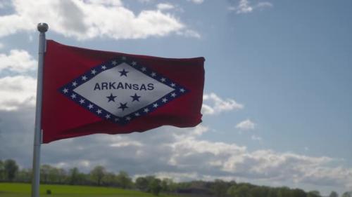 Videohive - Flag of Arkansas State Region of the United States Waving at Wind - 36787853 - 36787853