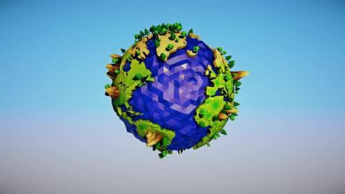 Videohive - 4k Low Poly Earth Loop - 36802898 - 36802898