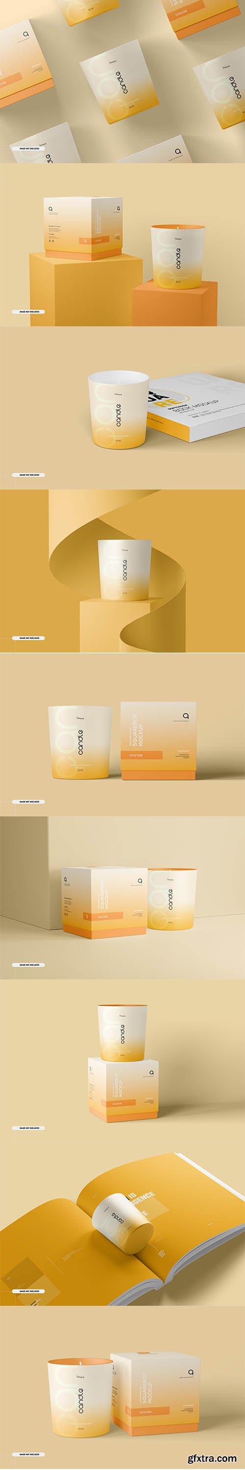 Candle cup packaging mockup