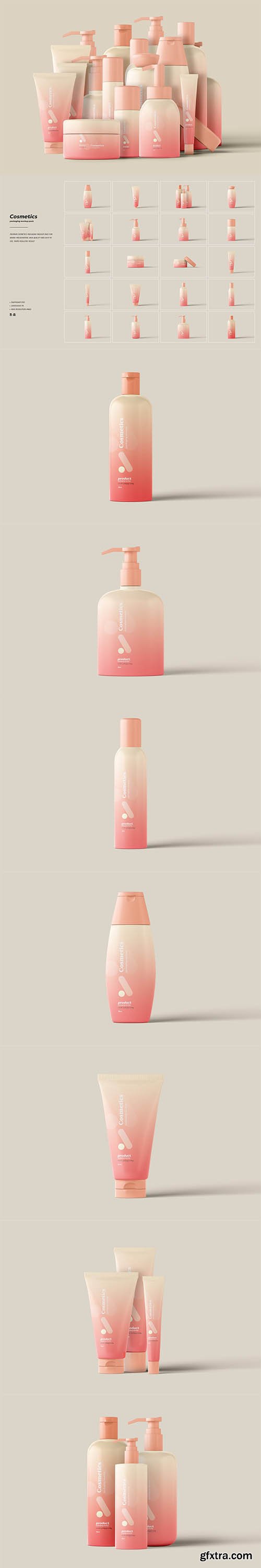 CreativeMarket - Cosmetics Packaging Mockup Pack 6710278