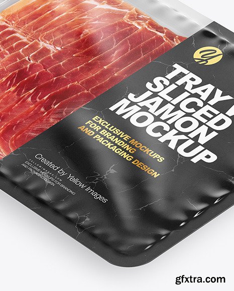 Plastic Tray With Matte Film & Sliced Jamon mockup 95088