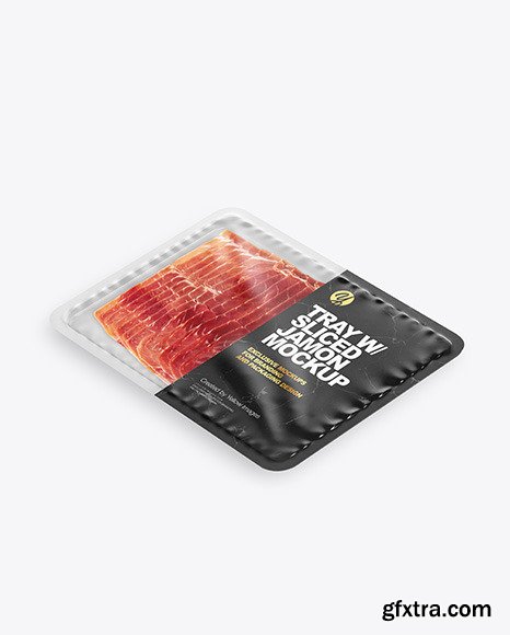 Plastic Tray With Matte Film & Sliced Jamon mockup 95088