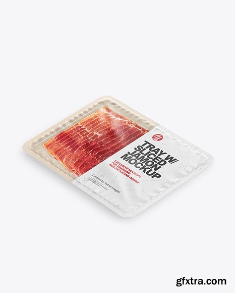 Plastic Tray With Matte Film & Sliced Jamon mockup 95088