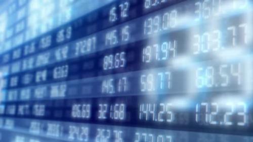Videohive - Securities and Exchange Currency Indexes on Stock Market Board Digital Screen - 36808455 - 36808455