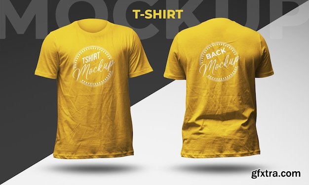 Tshirt front and back view mockup » GFxtra