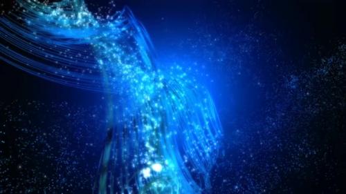 Videohive - Blue Wave Space Moving Loop Background - 36810997 - 36810997