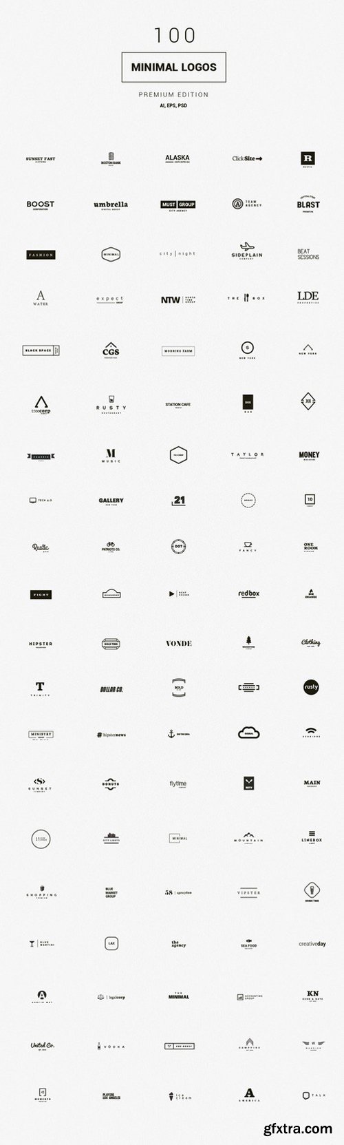 100 Minimal Logos - Premium Kit