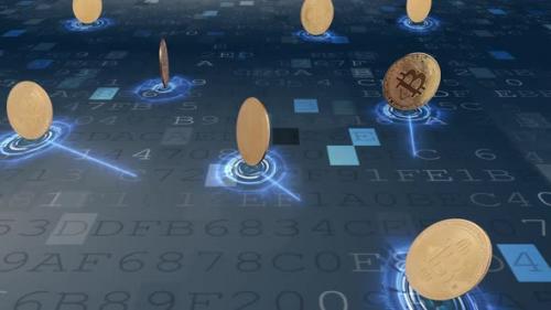 Videohive - Decentralized finance and cryptocurrency transactions abstract on blue data - 36819132 - 36819132